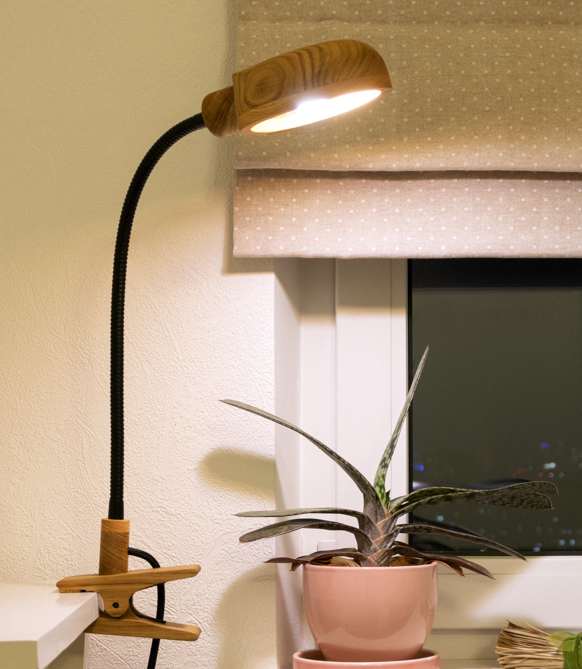 Yaiko Wooden Clamp Lamp. Unique Desk Lamp Flexible Etsy