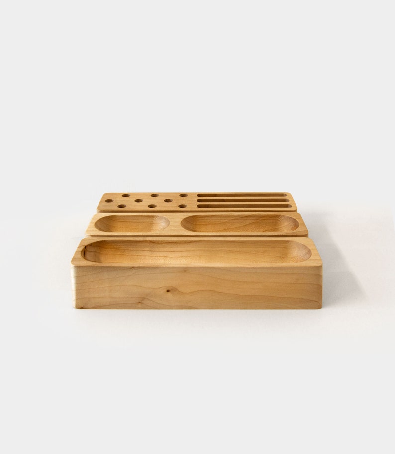 Trinity Wooden Desk Organizer Ash Pen Holder Wooden Visit Etsy