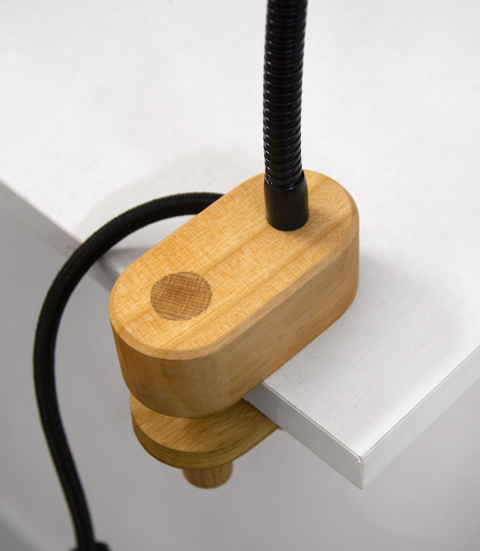 Wooden Clamp Lampgooseneck Lampbedside Lamptable Clamp Etsy