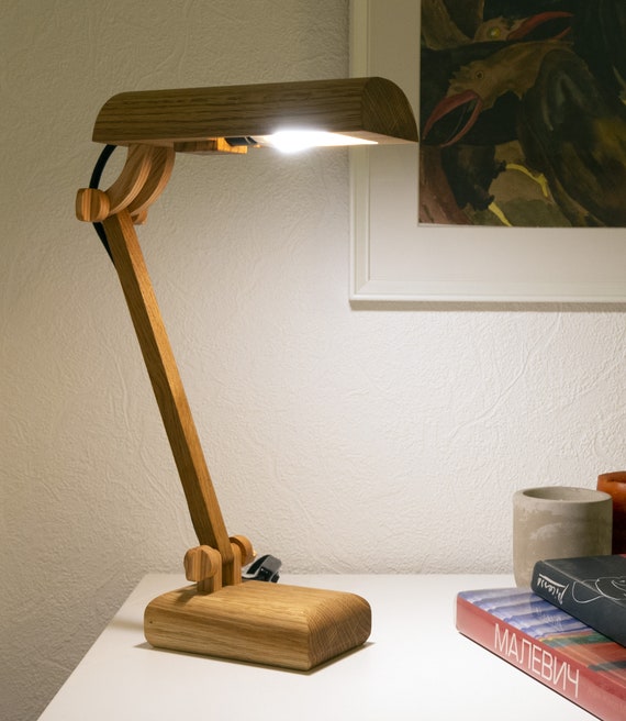 Wooden Desk LED Lamp - Flexible Gooseneck Study Table Lamp