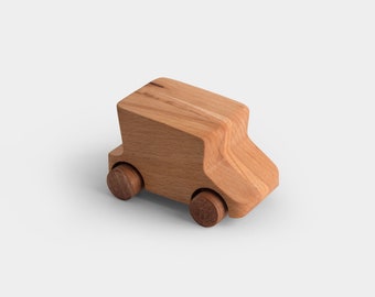 Calm - wooden toy car, pull toy, natural eco finish. All corners are smooth - drive safely!