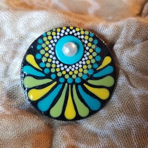 RBG inspired &quot;Dissent&quot; pendant, handpainted wood with faux pearl, medium 1.5&quot;, gift, resist, the Future is Female, Women Belong