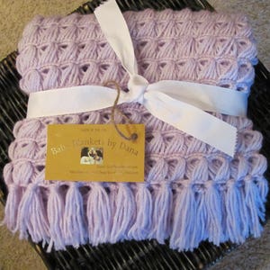 Crochet Baby Blanket ~ Lilac