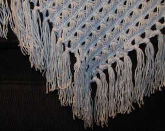 Baby Boy Blue Crochet Blanket ~ Unique Broomstick Stitch Newborn Gift