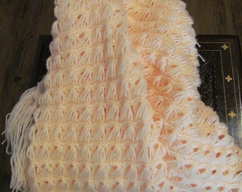 Crochet Baby Blanket ~ Peach