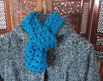 Crochet Scarf - Blue Cowl Scarf
