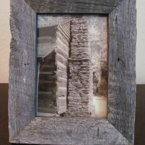 5x7 Sepia Photo in Rustic Wood Frame ~ Chimney