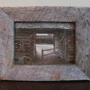 5x7 Sepia Photo in Rustic Wood Frame ~ Barn Gate