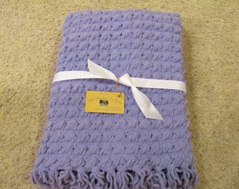 Crochet Baby Blanket ~ Lilac (Thick yarn and larger blanket)