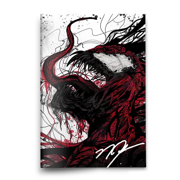 Carnage Art Print- COMIC SIZE- Signed by artist NateMadeIt- Spider-Man Villian