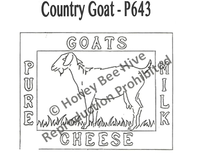 Country Goat, Rug Hooking Pattern on Linen