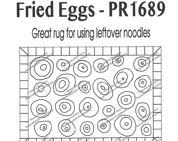 Fried Eggs, Rug Hooking Pattern on Linen