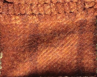 Spiced Orange Plaid, Felted Wool Fabric for Rug Hooking, Wool Applique and Crafts
