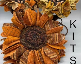 Sunflower Proddy Kits, Please read the description. Does NOT include: pattern, hemostat or linen.