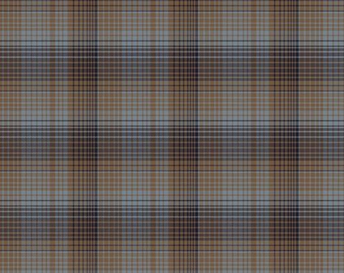 Yarn Dyed Cotton Fabric, Blue Brown Back Porch Plaid, #3385Y-73, Sold in 1/2 yd Increments