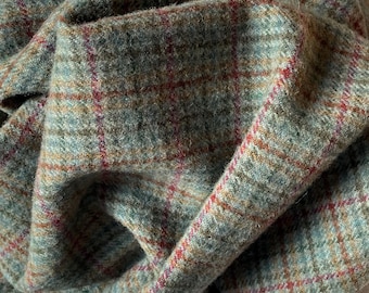 Caribbean Reef Plaid, Felted Wool Fabric for Rug Hooking, Wool Appliqué, Sewing and Crafts