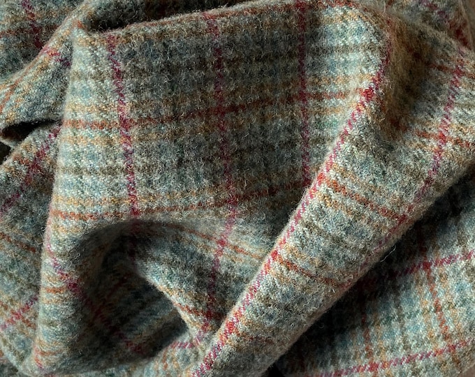 Caribbean Reef Plaid, Felted Wool Fabric for Rug Hooking, Wool Appliqué, Sewing and Crafts