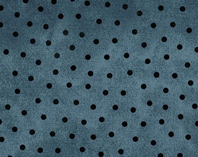 Woolies Blue Polka Dots Flannel, 100% Cotton, MASF18506-B, for Sewing, Quilting, Wool Appliqué and Crafts. Sold by the half-yard