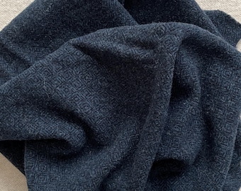 Blue Ink Diamond, Felted Wool Fabric for Rug Hooking, Wool Appliqué, Sewing and Crafts