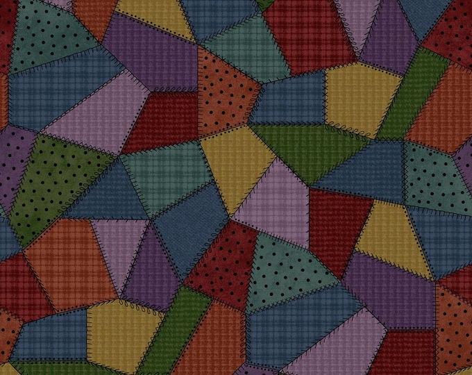 COTTON Patchwork Quilt Multi Flannel, F11310-Z, 100% COTTON, Sold by the Half-Yard.