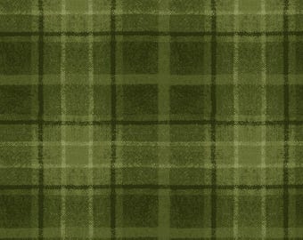 COTTON Big Plaid Green Flannel, 100% COTTON, MASF10896-G2 Sold by the half-yard.