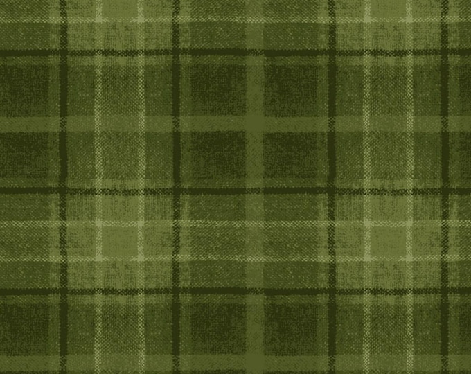 COTTON Big Plaid Green Flannel, 100% COTTON, MASF10896-G2 Sold by the half-yard.