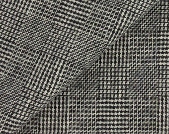 Black & White Mini Glen Plaid, Felted Wool Fabric for Rug Hooking, Wool Applique and Crafts