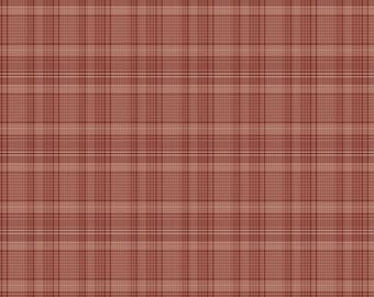 Yarn Dyed Cotton Fabric, Red Back Porch Plaid, #3380Y-88, Sold in 1/2 yd Increments