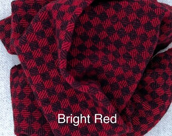 Bright Red Checkerboard, Hand Dyed Wool Fat Quarter, for Rug Hooking, Wool Appliqué, Crafts and Sewing
