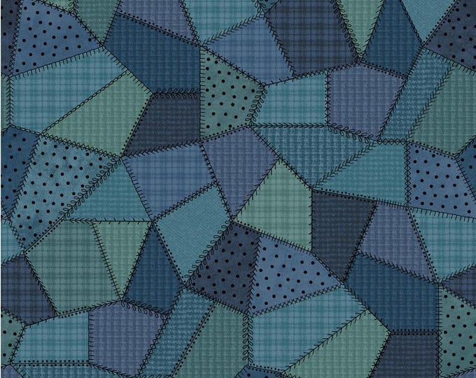 COTTON Patchwork Quilt Blue Flannel, F11310-B, 100% COTTON, Sold by the Half-Yard.
