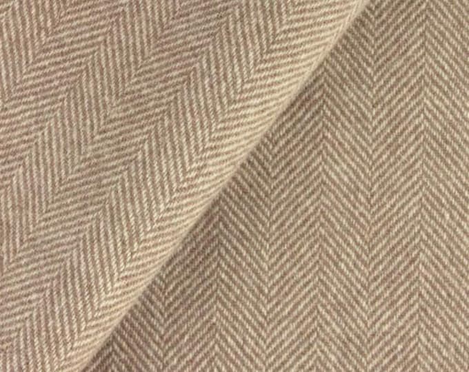Taupe Herringbone, Felted Wool Fabric for Rug Hooking, Wool Appliqué, Sewing and Crafts