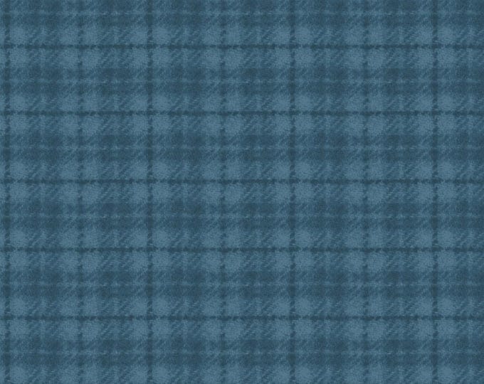 Cotton Woolies Plaid Teal Flannel, 100% COTTON, MASF18502-Q, for Sewing, Quilting, Wool Appliqué and Craft Projects. Sold by the half-yard