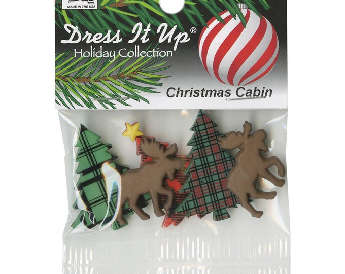 Christmas Cabin Buttons by Dress It Up Holiday Collection