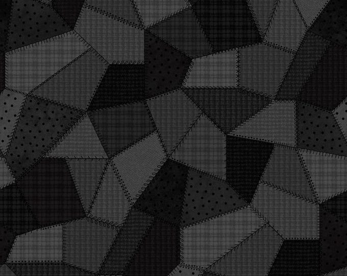 COTTON Patchwork Quilt Black Flannel, F11310-J, 100% COTTON, Sold by the Half-Yard.