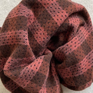 Brown and Rose Geometric, Felted Wool Fabric for Rug Hooking, Wool Applique and Crafts