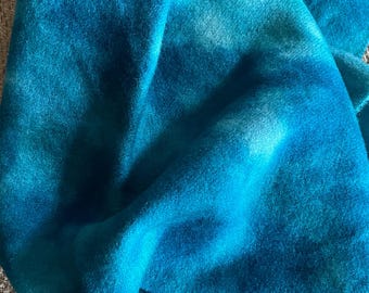 Peacock-Medium, Hand Dyed, Felted Wool Fabric for Rug Hooking, Wool Appliqué, Sewing and Crafts