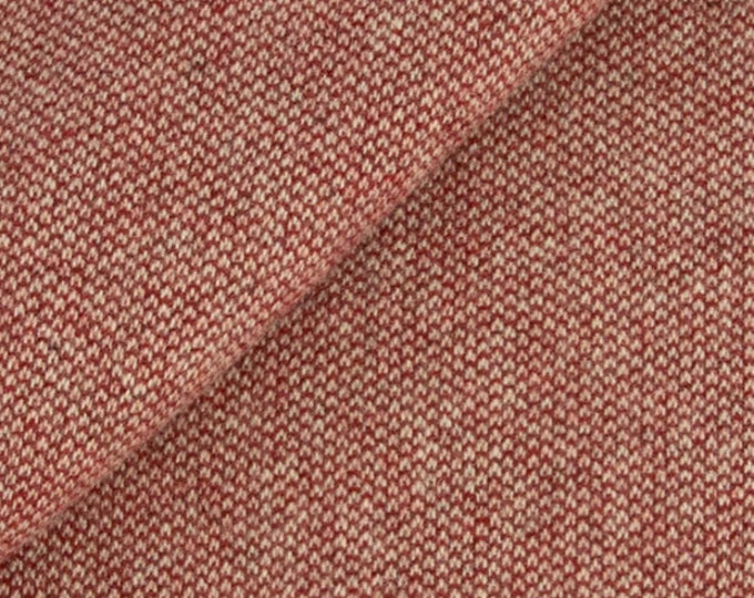 Cranberry and Natural, Felted Wool Fabric for Rug Hooking, Wool Applique and Crafts