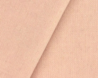 Pale Pink and Natural Skinny Herringbone, Felted Wool Fabric for Rug Hooking, Wool Appliqué, Sewing and Crafts