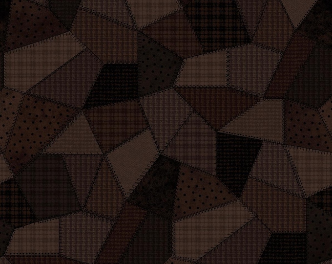 COTTON patchwork Quilt Black/Brown Flannel, F11310-JA, 100% COTTON, Sold by the Half-Yard.