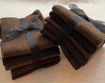 Sticks and Twigs Ribbon Bundle, Felted Wool Fabric for Rug Hooking, Wool Appliqué, Sewing and Crafts