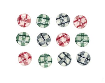Christmas Plaid Buttons, from Dress It Up