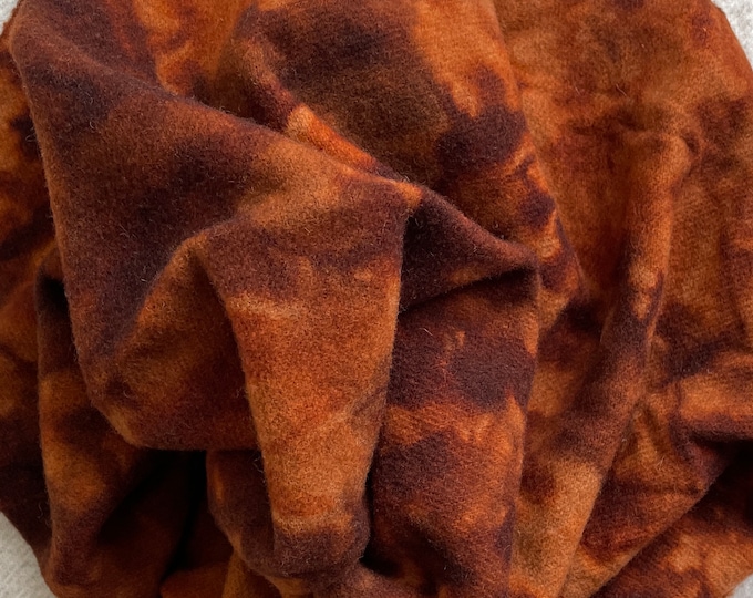 Rust, Hand Dyed Fat Quarter, Felted Wool Fabric for Rug Hooking, Wool Applique, Crafts and Sewing