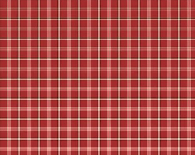Yarn Dyed Cotton Fabric, Red Cream Back Porch Plaid, #3386Y-84, Sold in 1/2 yd Increments