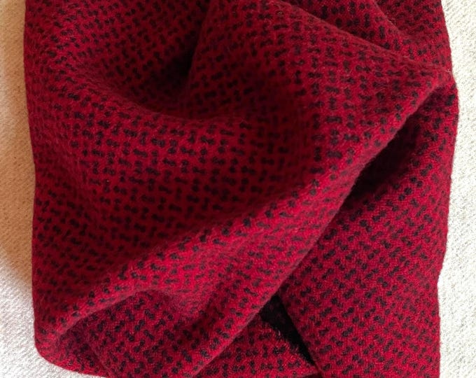 Reversible Christmas Red Black Tie, Fat Quarter Hand Dyed Wool, for Rug Hooking, Wool Appliqué, Sewing and Crafts