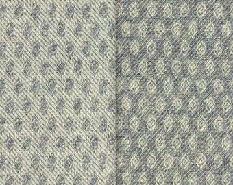 Gray and White Jacquard, Felted Wool Fabric for Rug Hooking, Wool Appliqué, Sewing and Crafts