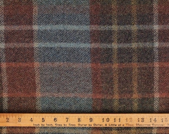 New England Plaid, Felted Wool Fabric for Rug Hooking, Wool Applique and Crafts