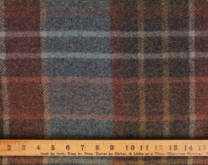 New England Plaid, Felted Wool Fabric for Rug Hooking, Wool Applique and Crafts