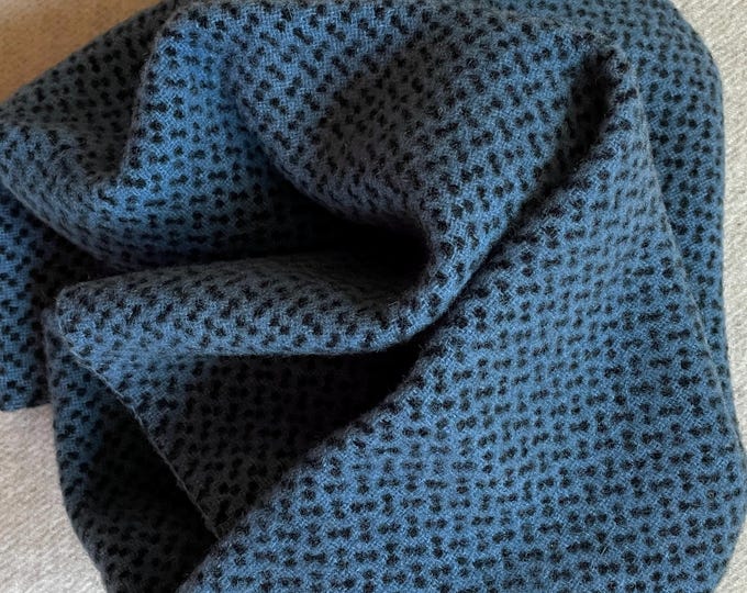 Reversible Wedgwood Black Tie, Fat Quarter Hand Dyed Wool, for Rug Hooking, Wool Appliqué, Sewing and Crafts