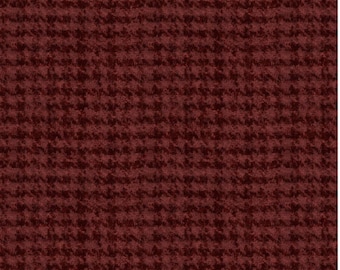 Cotton Woolies Dark Red Houndstooth Flannel, 100% COTTON, MASF18503-RJ, for Sewing, Quilting, Wool Appliqué. Sold by the half-yard