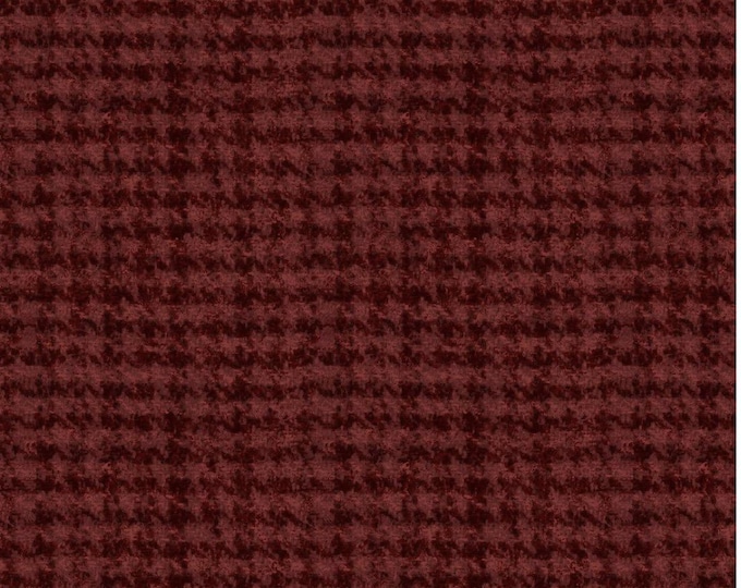 Woolies Dark Red Houndstooth Flannel, 100% Cotton, MASF18503-RJ, for Sewing, Quilting, Wool Appliqué and Crafts. Sold by the half-yard